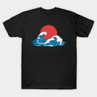 Blue waves sunset T-Shirt